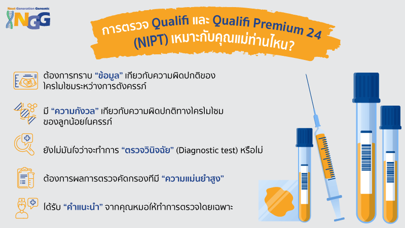 การตรวจ Qualifi และ Qualifi Premium 24 (NIPT) เหมาะกับคุณแม่ท่านไหน?