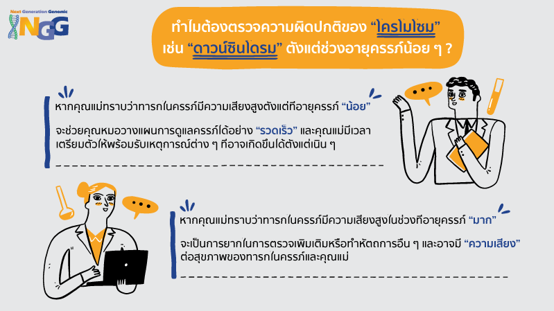 ทำไมต้องตรวจความผิดปกติโครโมโซม เช่น ดาวน์ซินโดรมตั้งแต่ช่วงอายุครรภ์น้อย ๆ ?